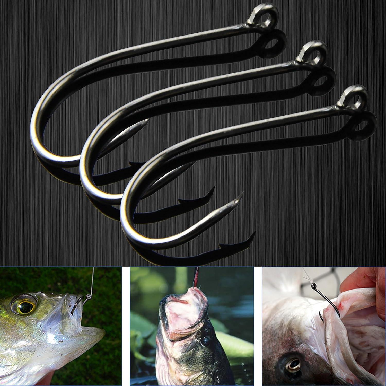 imageCircle Hooks Saltwater Fishing Hooks 150pcs Octopus Hooks Offset Catfish Bass Fishing Hook High Carbon Steel Circle Hook for Saltwater Freshwater Size 10100100150pcs
