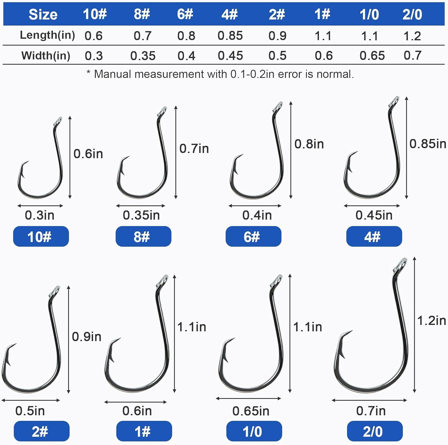 imageCircle Hooks Saltwater Fishing Hooks 150pcs Octopus Hooks Offset Catfish Bass Fishing Hook High Carbon Steel Circle Hook for Saltwater Freshwater Size 10100100150pcs