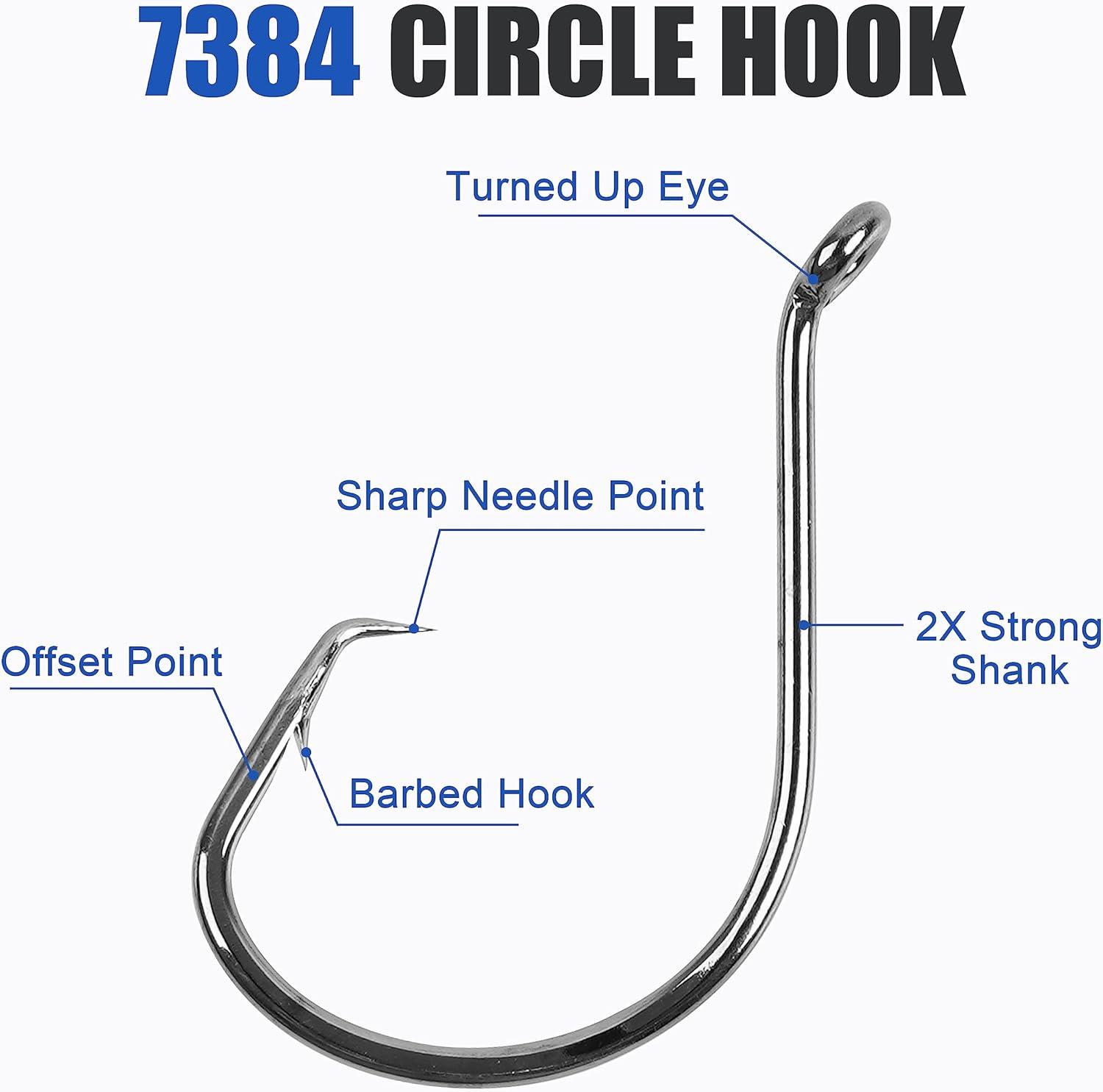 imageCircle Hooks Saltwater Fishing Hooks 150pcs Octopus Hooks Offset Catfish Bass Fishing Hook High Carbon Steel Circle Hook for Saltwater Freshwater Size 10100100150pcs