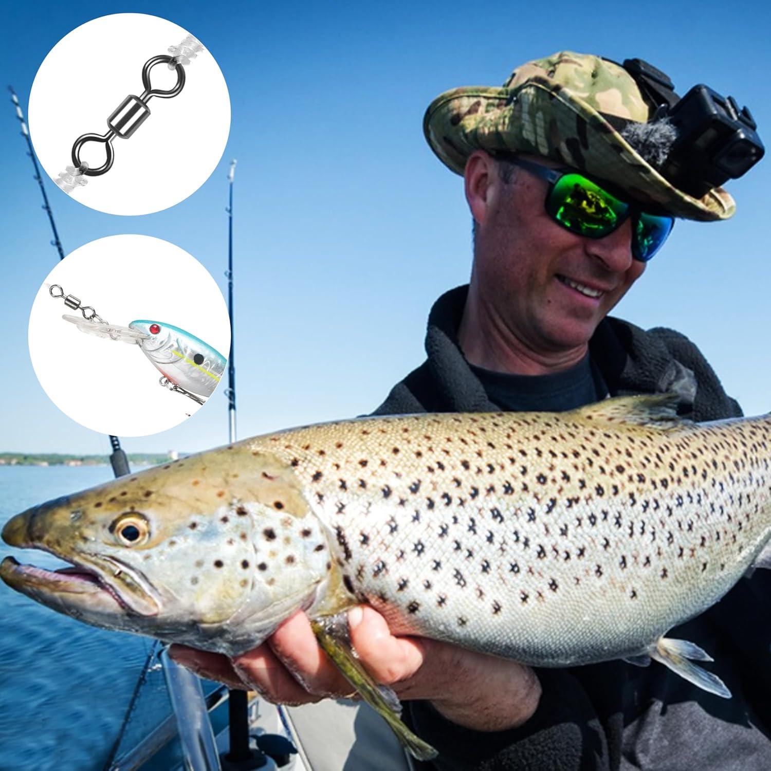 imageBarrel Swivels Fishing Tackle 2080pcs Heavy Duty Fishing Swivel Connector Stainless Steel Black Nickel Rolling Swivels Saltwater Freshwater 301322lb80pcs20180lb