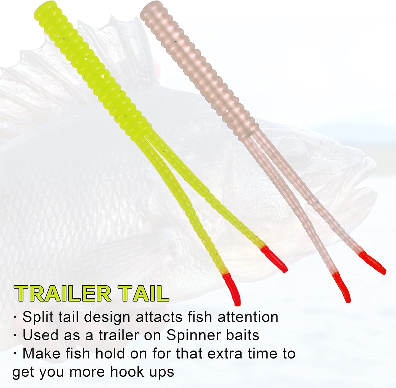 imageBuzzbaits Spinner Baits for Bass Fishing Spinnerbaits Fishing Lures with Split Tail Bait Trailers Swim Jigs Worm Baits for Bass Pike Trout Salmon Freshwater Saltwater