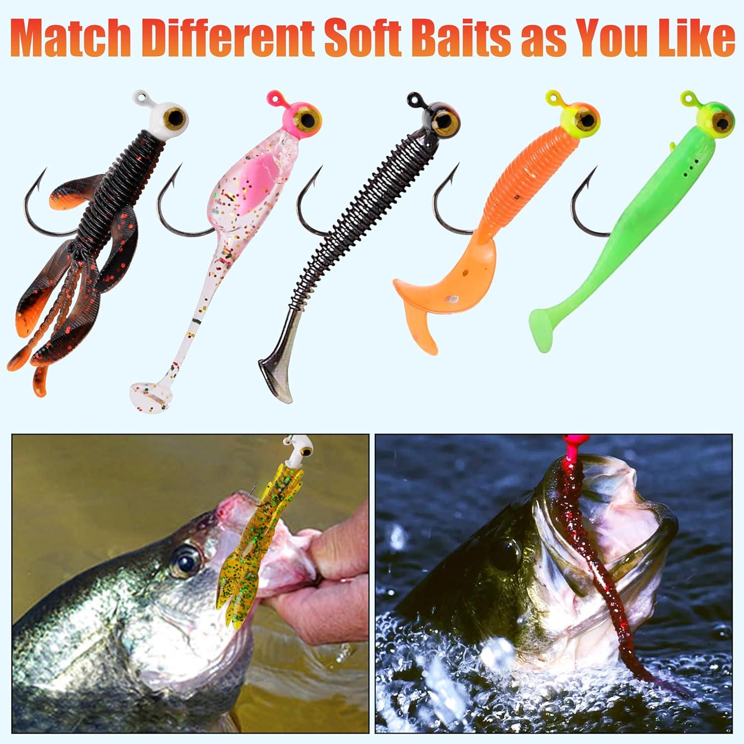 imageFishing Jig Heads Hooks 25pcs Football Jig Heads for Bass Fishing Painted Glow Swim Jigs for Bass Crappie Trout Walleye Panfish 18oz 316oz 14oz316oz5g 25pcs