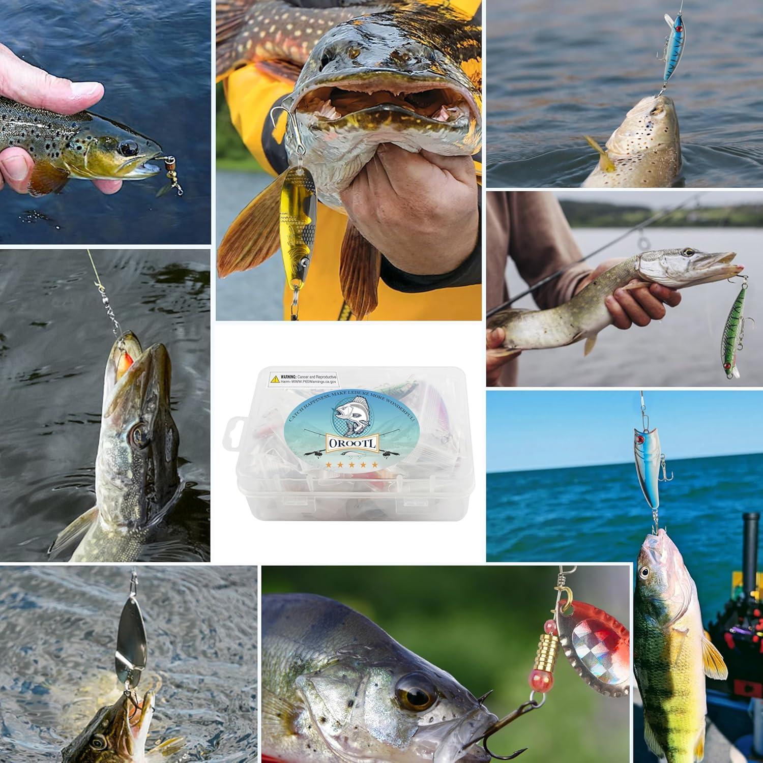 imageFishing Lures Spinner Baits Kit 30pcs Metal Spoon Lures Inline Spinnerbaits Mini Hard Baits for Bass Trout Walleye Crappie Freshwater Saltwater Fishing