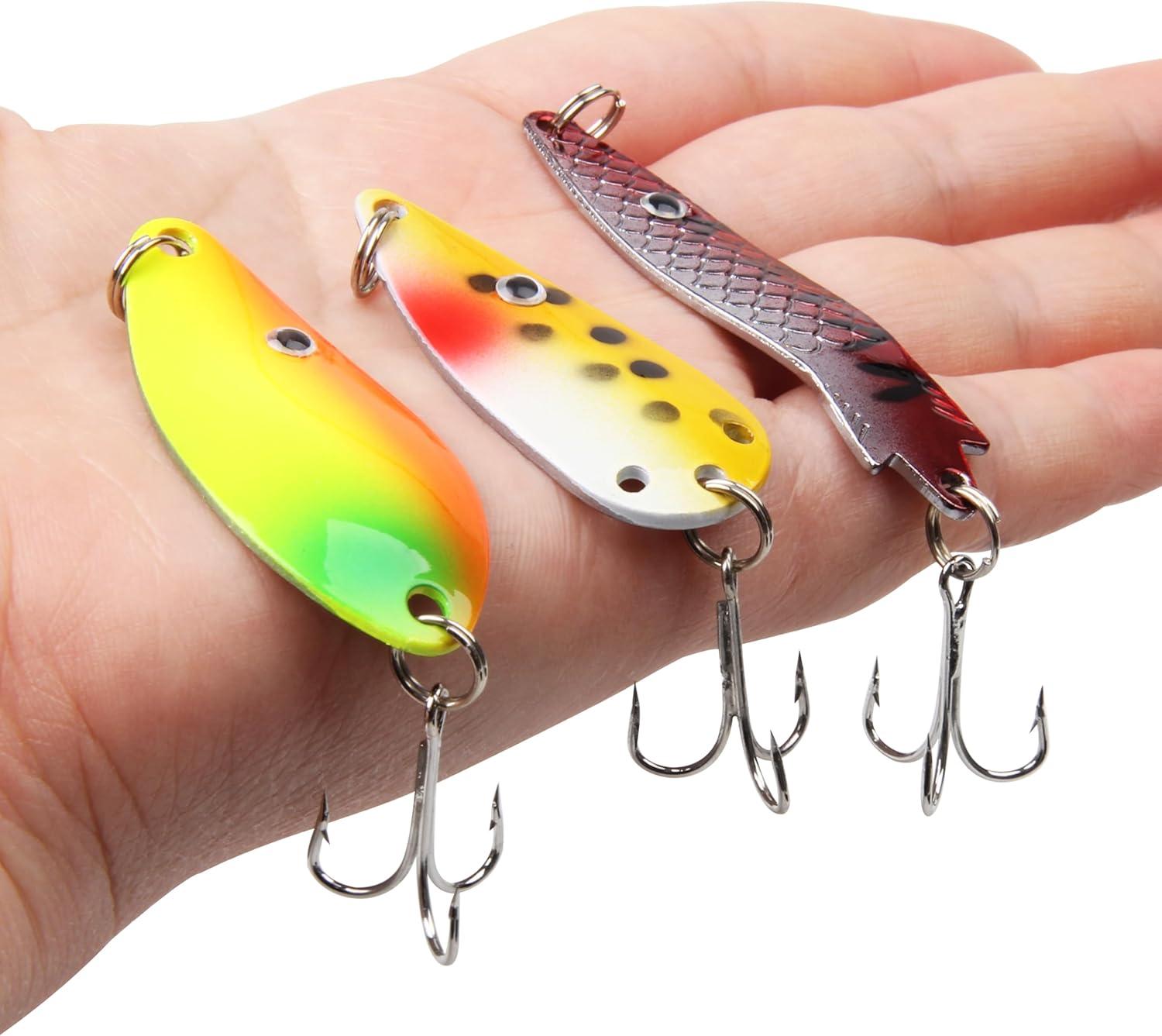 imageFishing Spoons Lures Kit 30pcs Metal Spoon Fishing Lures for Freshwater Saltwater Metal Casting Spoons with Treble Hook for Trout Redfish Bass Pike Crappie Flounder Walleye