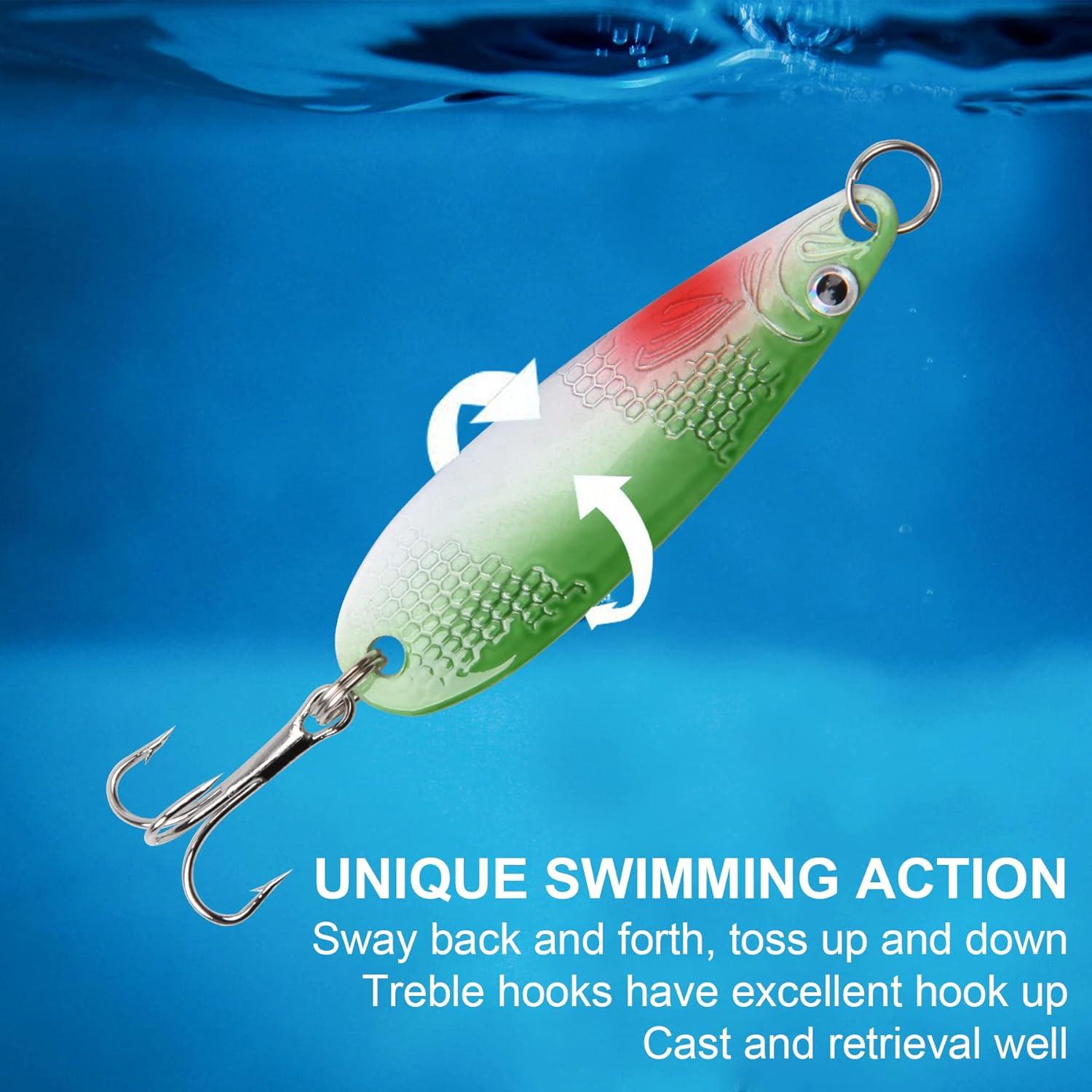 imageFishing Spoons Lures Kit 30pcs Metal Spoon Fishing Lures for Freshwater Saltwater Metal Casting Spoons with Treble Hook for Trout Redfish Bass Pike Crappie Flounder Walleye