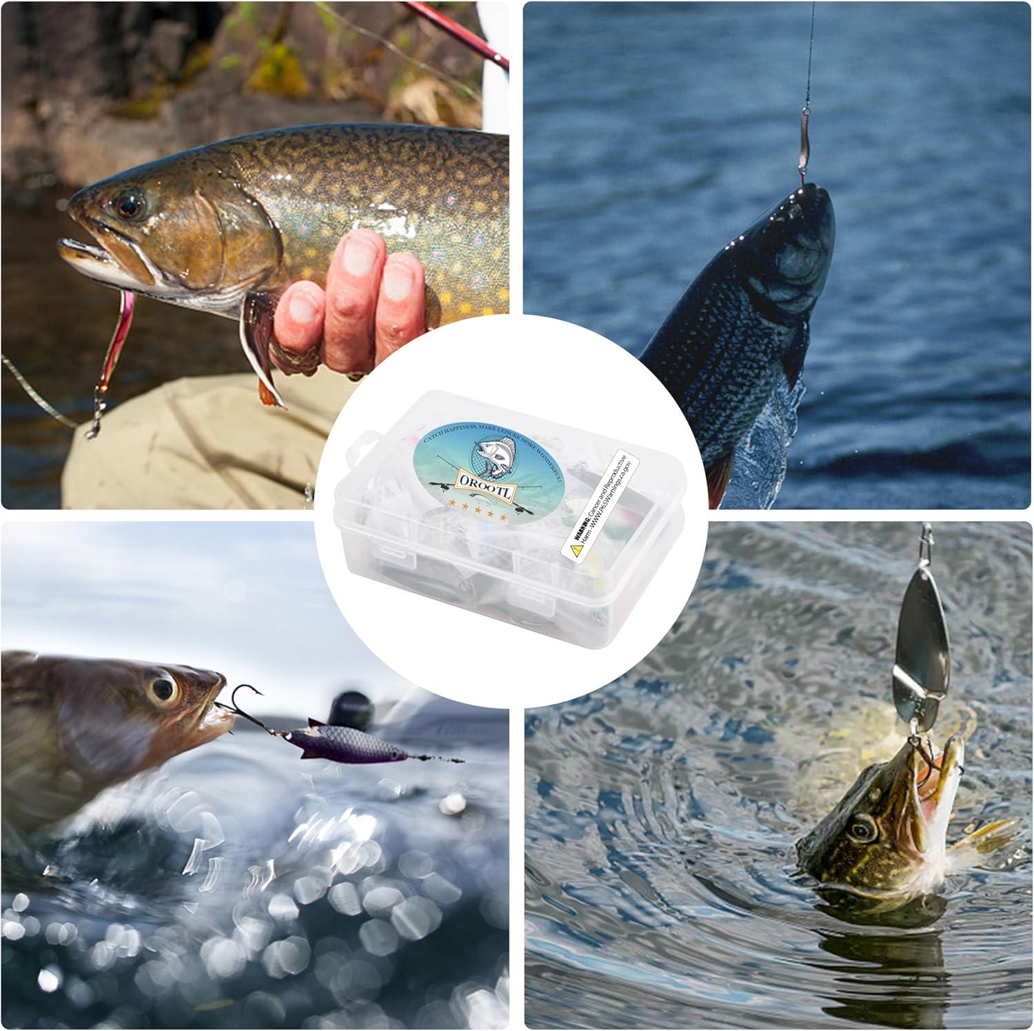 imageFishing Spoons Lures Kit 30pcs Metal Spoon Fishing Lures for Freshwater Saltwater Metal Casting Spoons with Treble Hook for Trout Redfish Bass Pike Crappie Flounder Walleye