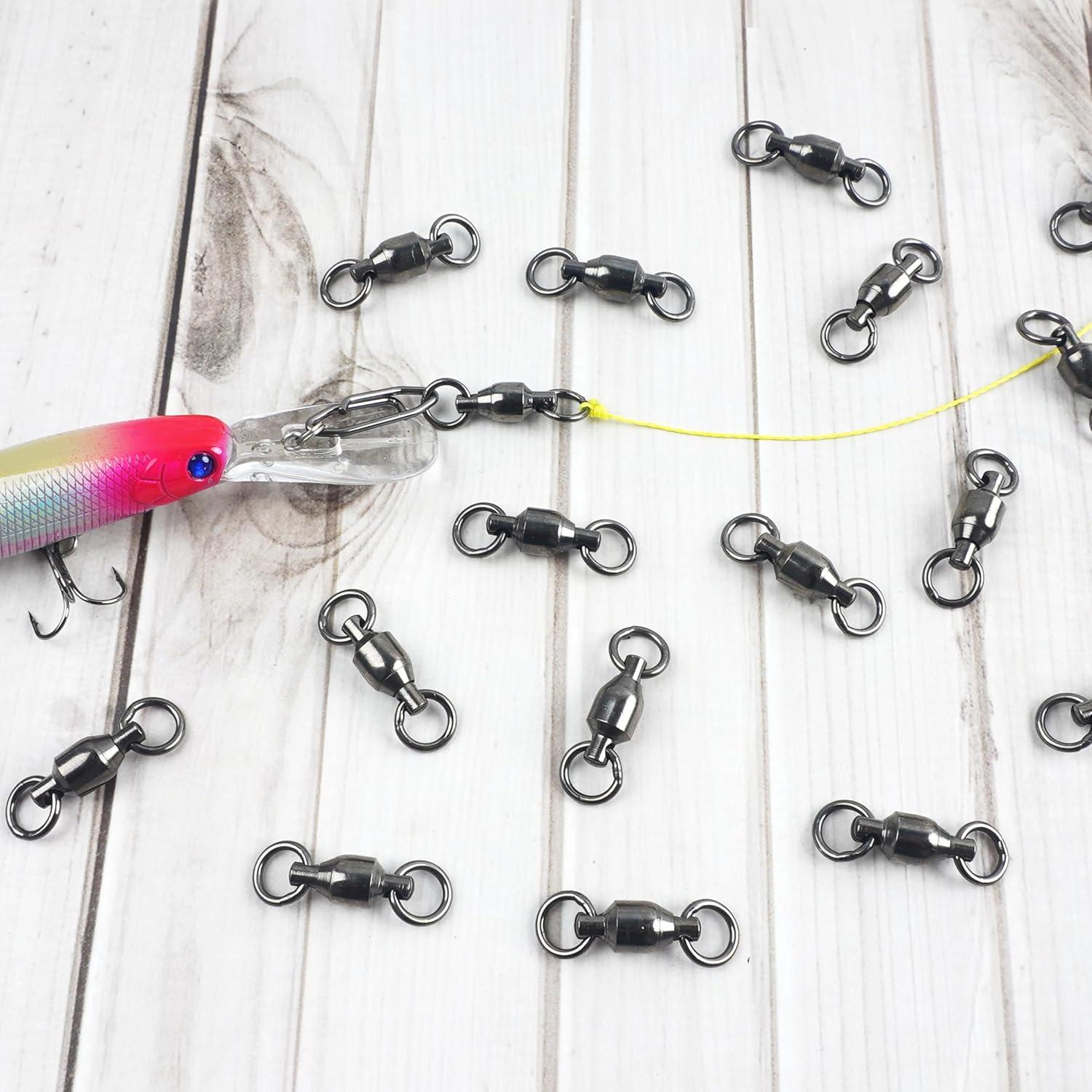 imageOROOTL Ball Bearing Swivels Connector 30pcs Fishing Swivels Stainless Steel Solid Welded Rings Heavy Duty Snap Swivels Fishing Tackle for Freshwater Saltwater 095230lb30pcs