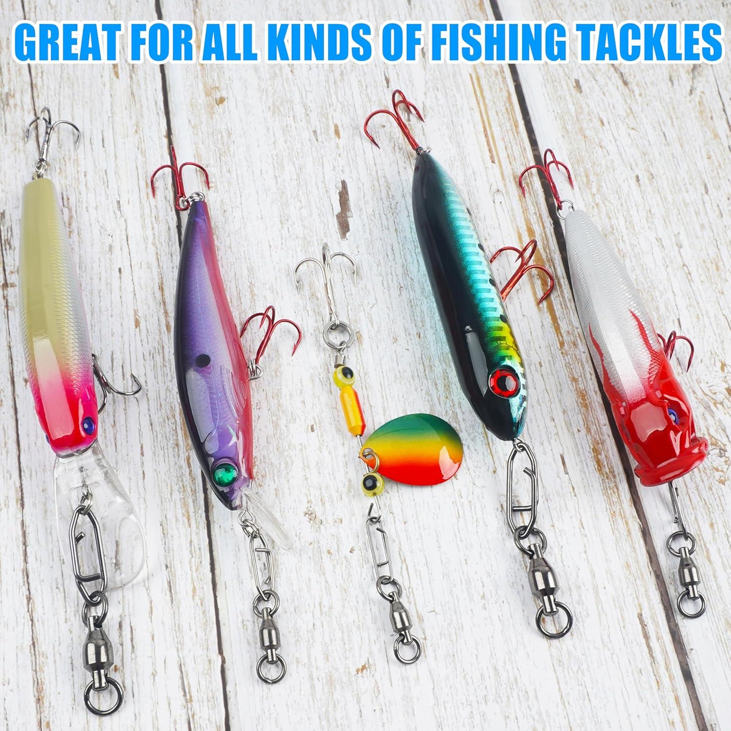 imageOROOTL Ball Bearing Swivels Connector 30pcs Fishing Swivels Stainless Steel Solid Welded Rings Heavy Duty Snap Swivels Fishing Tackle for Freshwater Saltwater 095230lb30pcs