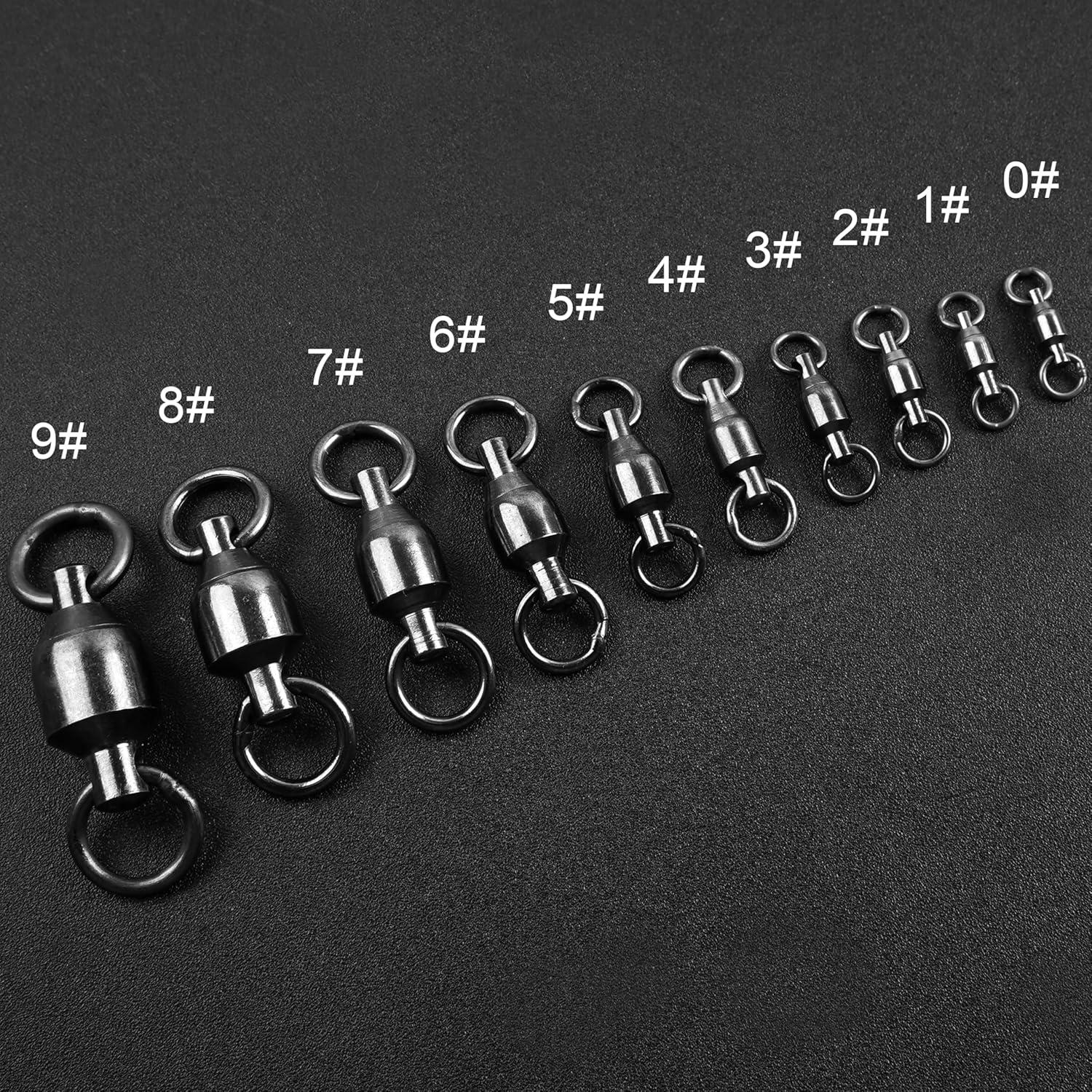imageOROOTL Ball Bearing Swivels Connector 30pcs Fishing Swivels Stainless Steel Solid Welded Rings Heavy Duty Snap Swivels Fishing Tackle for Freshwater Saltwater 095230lb30pcs