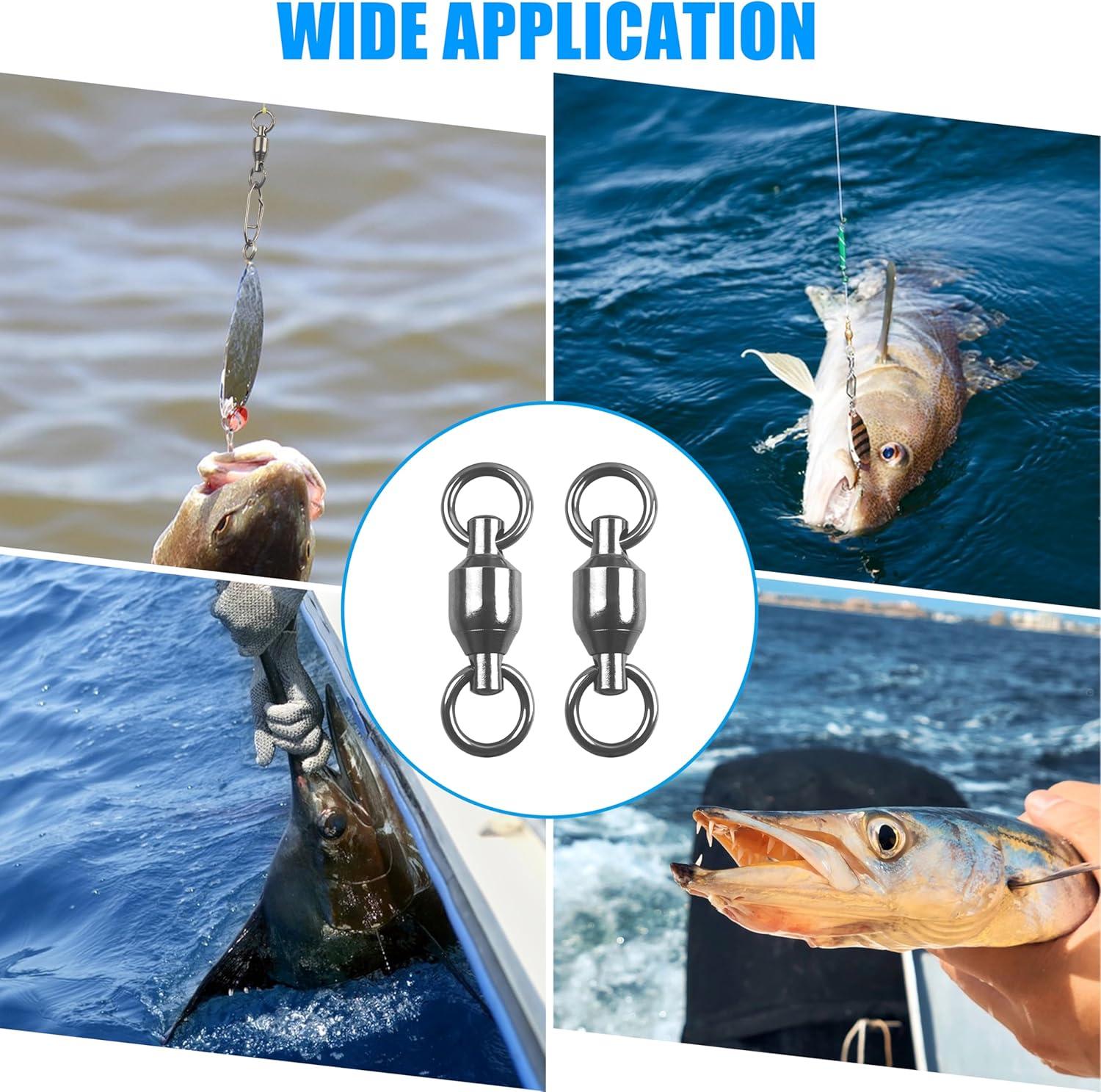 imageOROOTL Ball Bearing Swivels Connector 30pcs Fishing Swivels Stainless Steel Solid Welded Rings Heavy Duty Snap Swivels Fishing Tackle for Freshwater Saltwater 095230lb30pcs