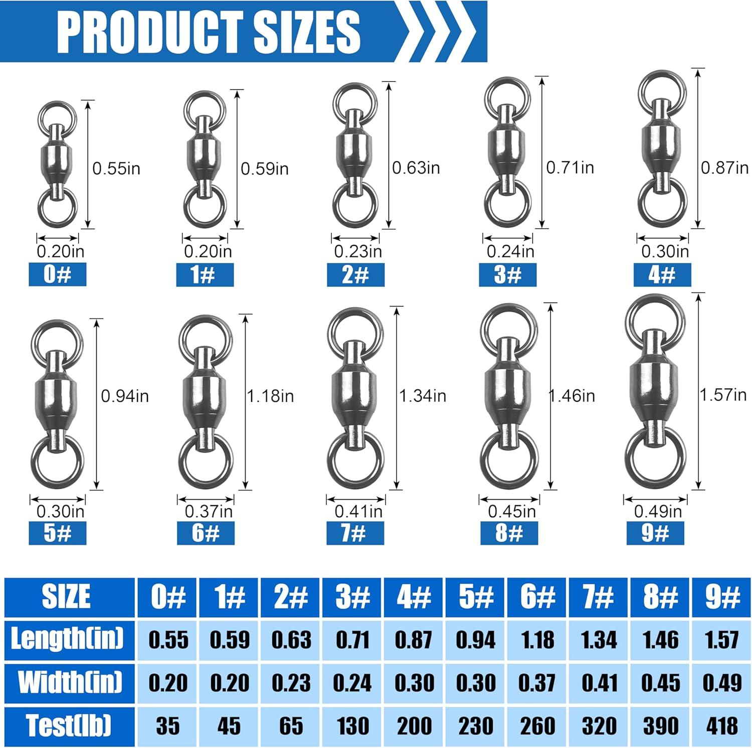 imageOROOTL Ball Bearing Swivels Connector 30pcs Fishing Swivels Stainless Steel Solid Welded Rings Heavy Duty Snap Swivels Fishing Tackle for Freshwater Saltwater 095230lb30pcs