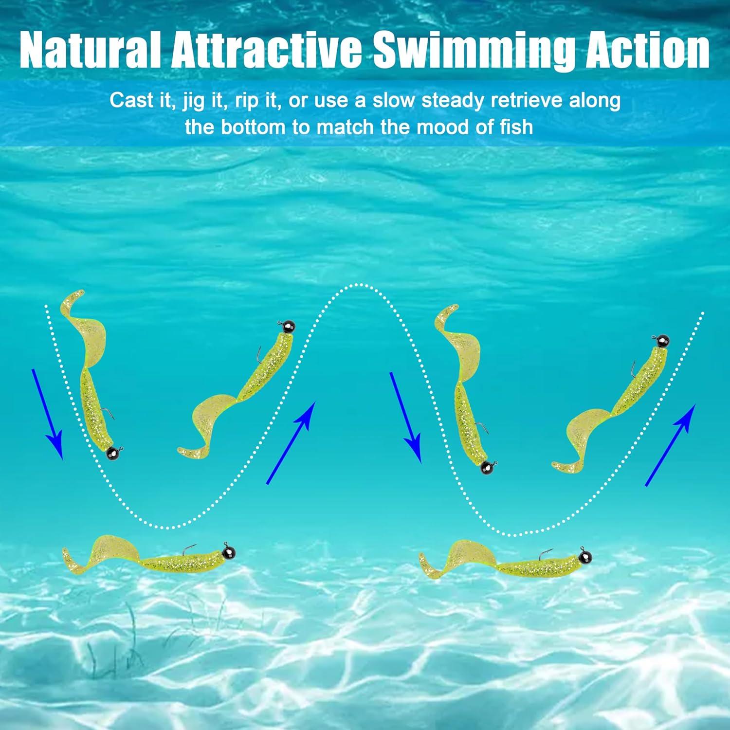 imageOROOTL Fishing Jig Heads Kit 65pcs Round Jig Heads Hooks Set Assorted Painted Fishing Jigs Head for Walleye Crappie Bass Saltwater Freshwater Fishing2colors 65pcs