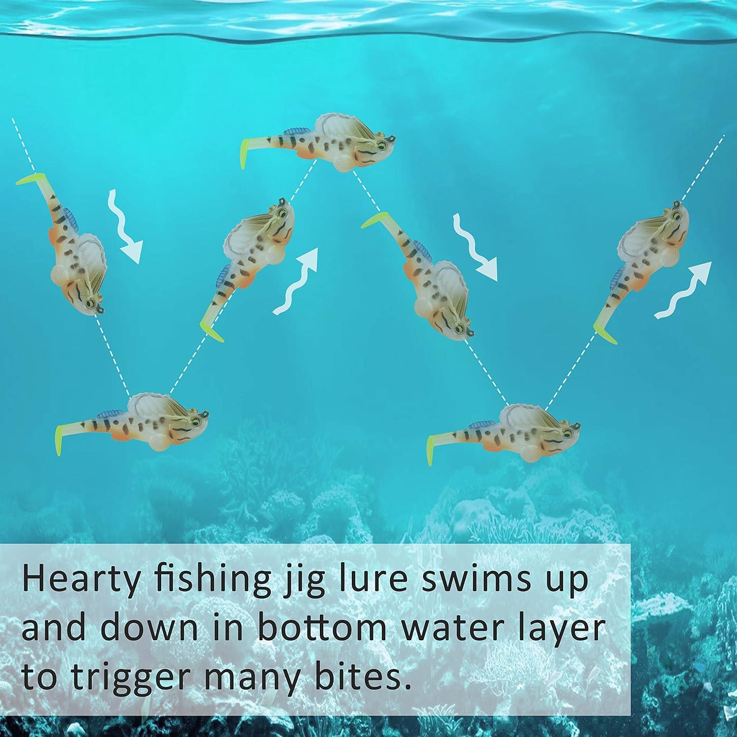 imageOROOTL Fishing Lures for Bass Trout Redfish Walleye Salmon Northern Pike PreRigged Weedless Soft Plastic Lures Paddle Tail Swimbaits 1 Count