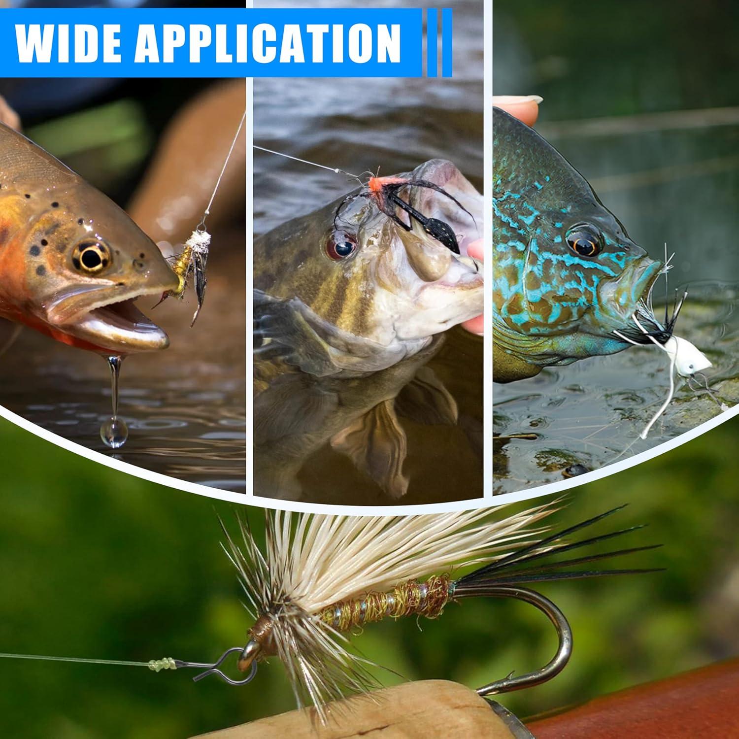 imageOROOTL Fly Fishing Snaps Hooks Kit 500pcs Fly Fishing Hooks Snap Clips Set Stainless Steel Fast Snaps Aberdeen Hooks Speed Clips Fly Fishing Accessories for Flies Jigs Lures