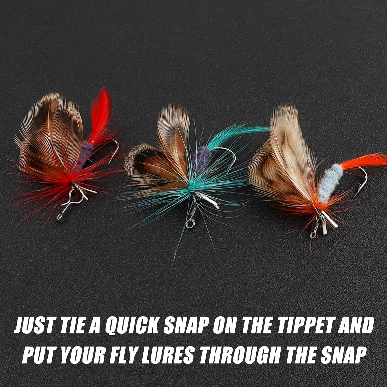 imageOROOTL Fly Fishing Snaps Hooks Kit 500pcs Fly Fishing Hooks Snap Clips Set Stainless Steel Fast Snaps Aberdeen Hooks Speed Clips Fly Fishing Accessories for Flies Jigs Lures