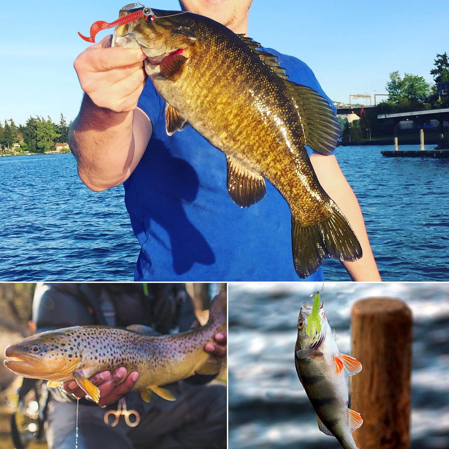 imageOROOTL Jig Heads Fishing Hooks 1020pcs Crappie Jig Heads Underspin Jig Heads with Spinner Blade Freshwater Saltwater Fishing Jigs for Bass Trout Crappie Redfish Fishing 35g35g10pcs