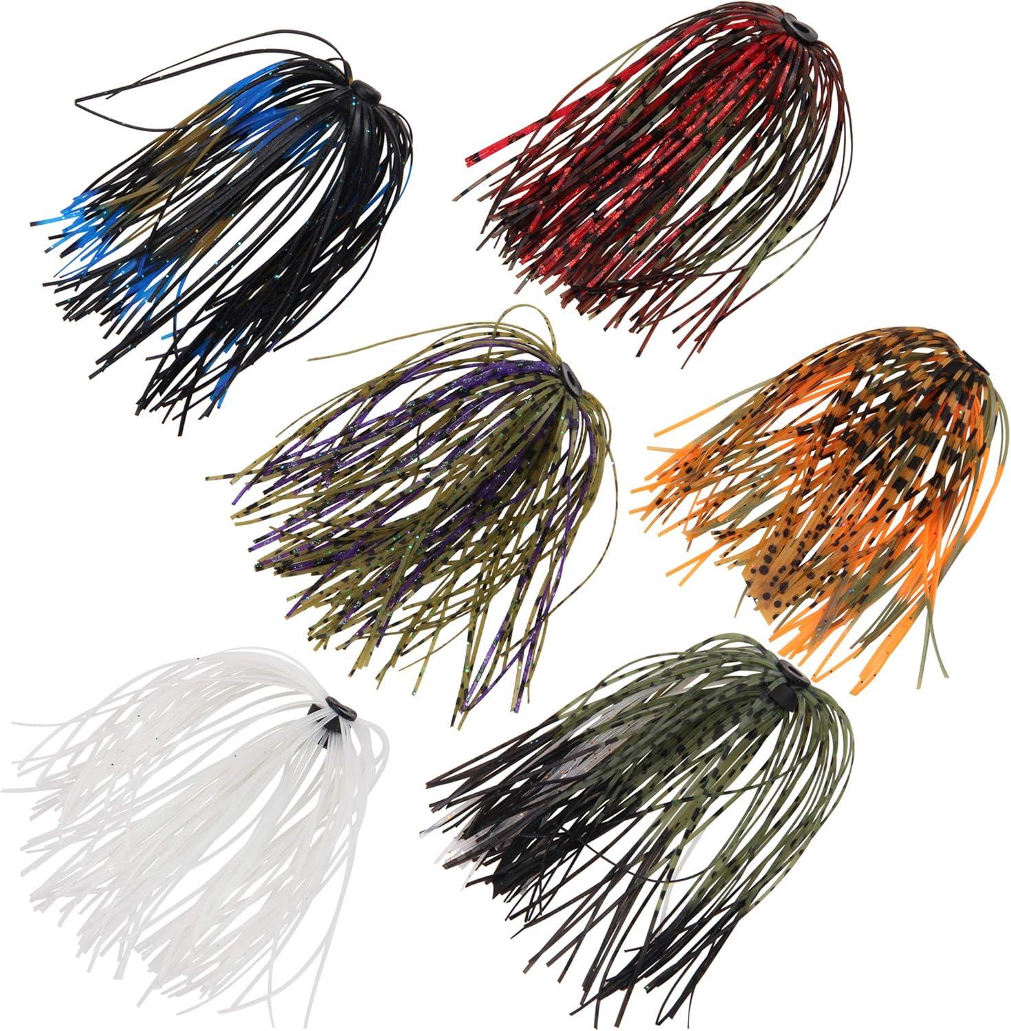 imageOROOTL Silicone Jig Skirts Spinnerbait Skirt Replacement Bass Fishing Lures for DIY Spinner Baits Buzzbaits Squid Jig AccessoriesASkirts12pcs