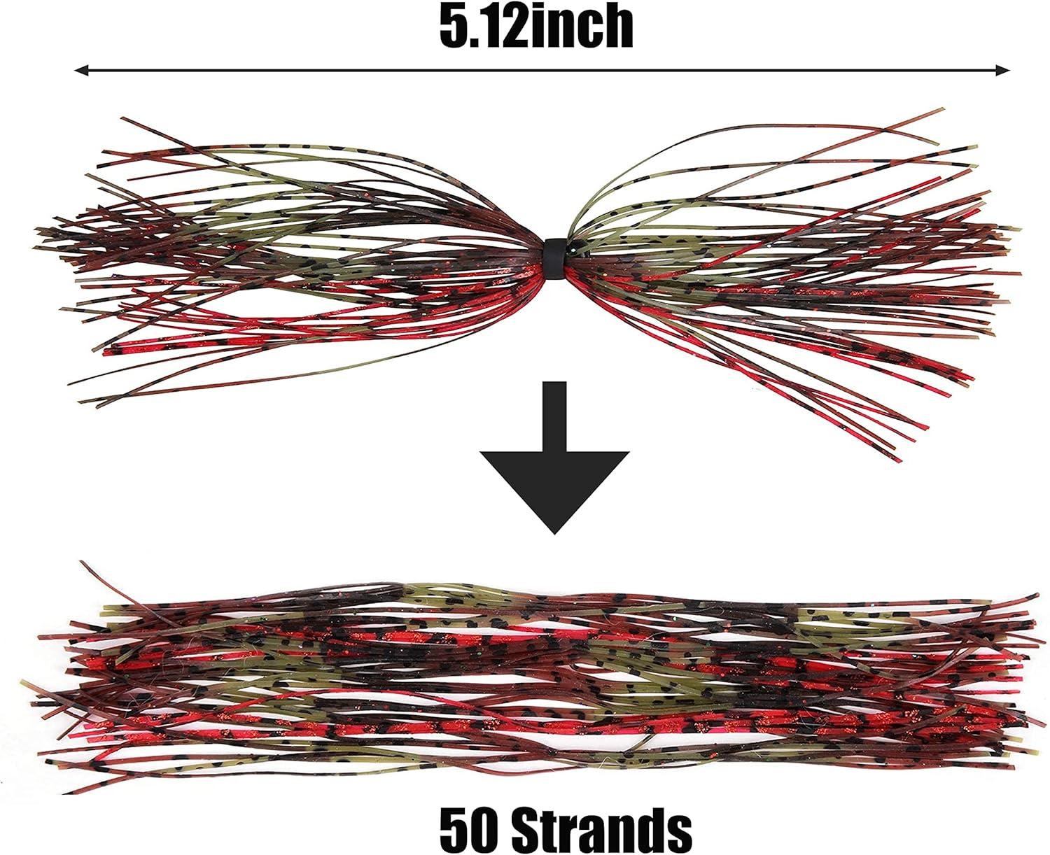 imageOROOTL Silicone Jig Skirts Spinnerbait Skirt Replacement Bass Fishing Lures for DIY Spinner Baits Buzzbaits Squid Jig AccessoriesASkirts12pcs