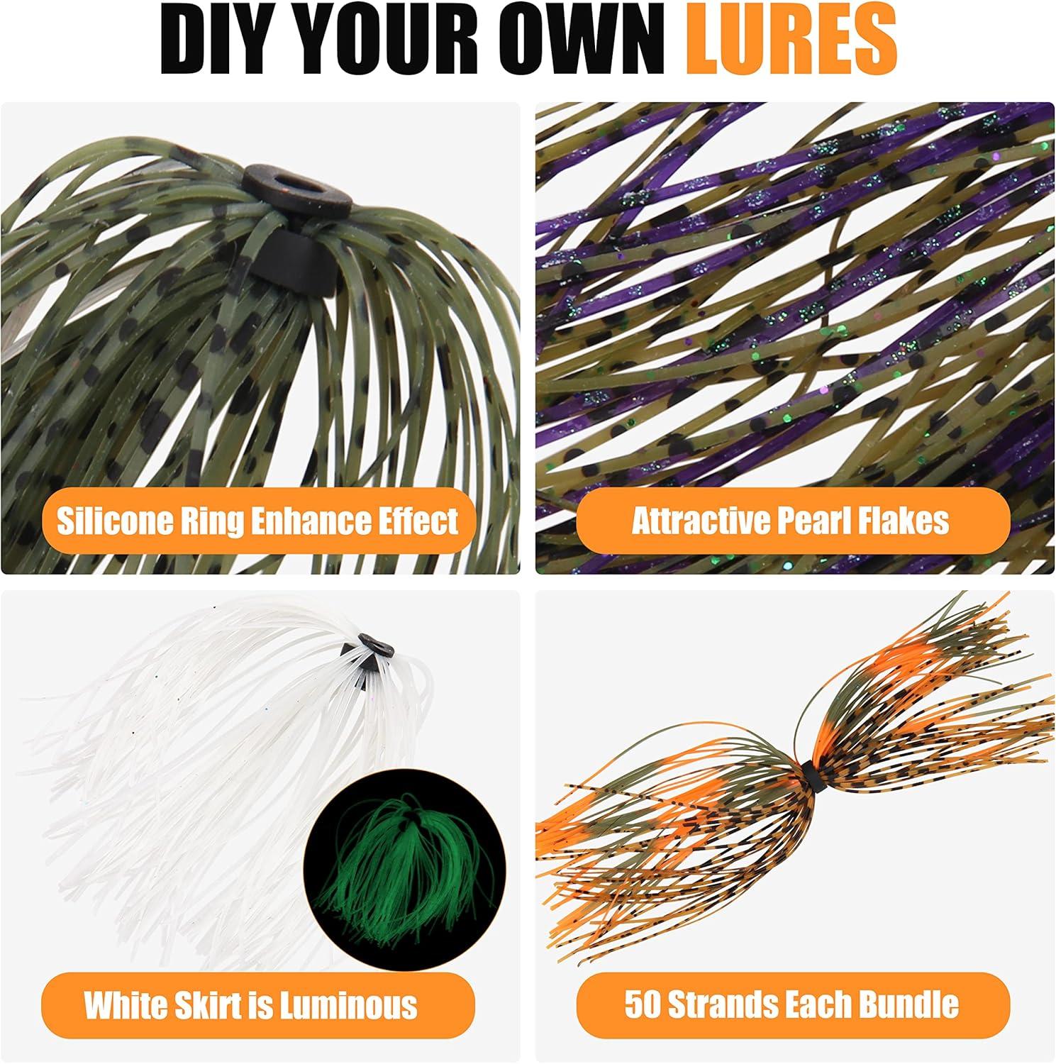 imageOROOTL Silicone Jig Skirts Spinnerbait Skirt Replacement Bass Fishing Lures for DIY Spinner Baits Buzzbaits Squid Jig AccessoriesASkirts12pcs