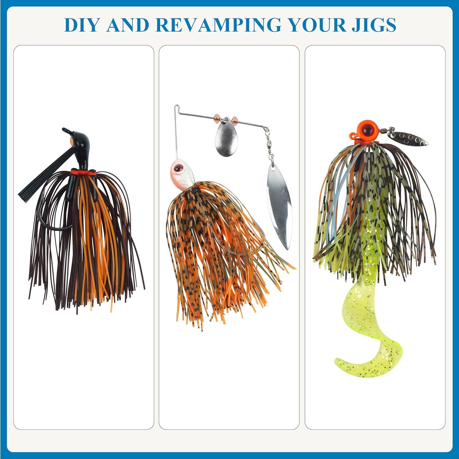 imageOROOTL Silicone Jig Skirts Spinnerbait Skirt Replacement Bass Fishing Lures for DIY Spinner Baits Buzzbaits Squid Jig AccessoriesDSkirts18pcs