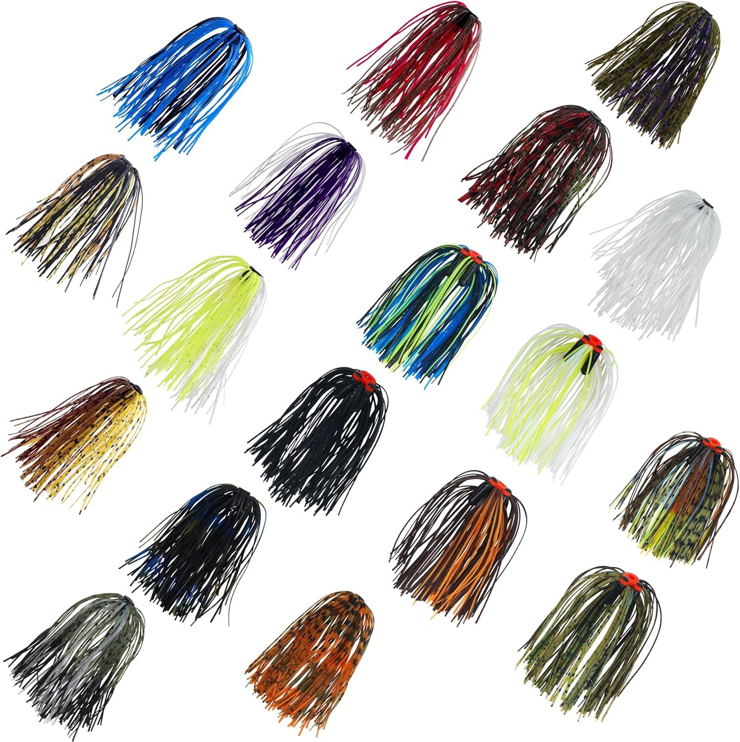imageOROOTL Silicone Jig Skirts Spinnerbait Skirt Replacement Bass Fishing Lures for DIY Spinner Baits Buzzbaits Squid Jig AccessoriesDSkirts18pcs