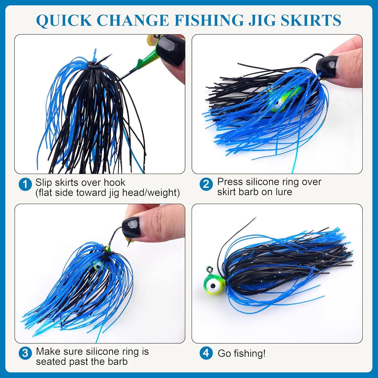 imageOROOTL Silicone Jig Skirts Spinnerbait Skirt Replacement Bass Fishing Lures for DIY Spinner Baits Buzzbaits Squid Jig AccessoriesDSkirts18pcs