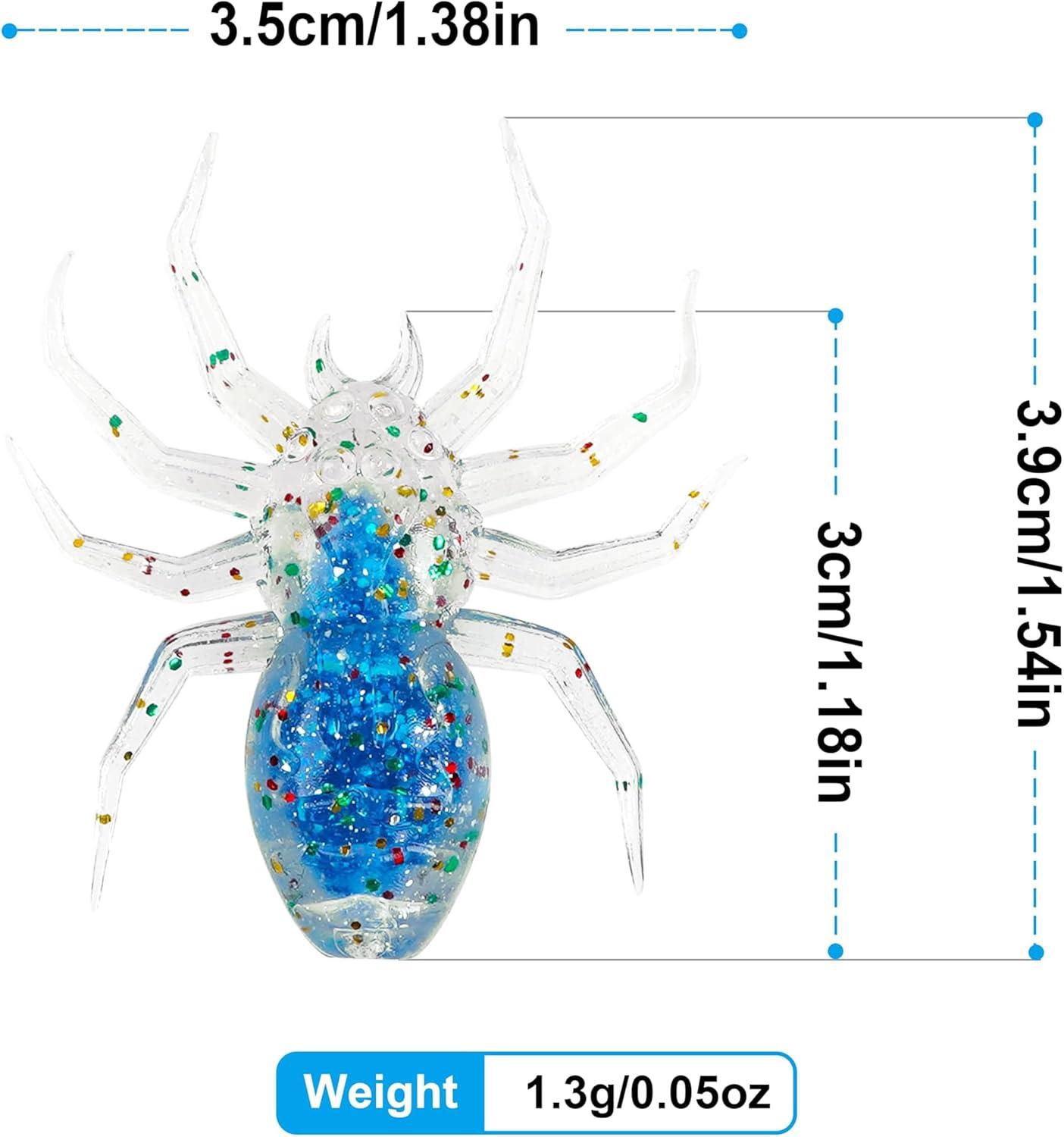 imageOROOTL Soft Fishing Lures Kit 35pcs Spider Fishing Lures Kit Soft Plastic Artificial Spider Baits Swimming Lures Small Soft Swimbaits for Bass Trout Crappie Redfish Freshwater Saltwater Fishing