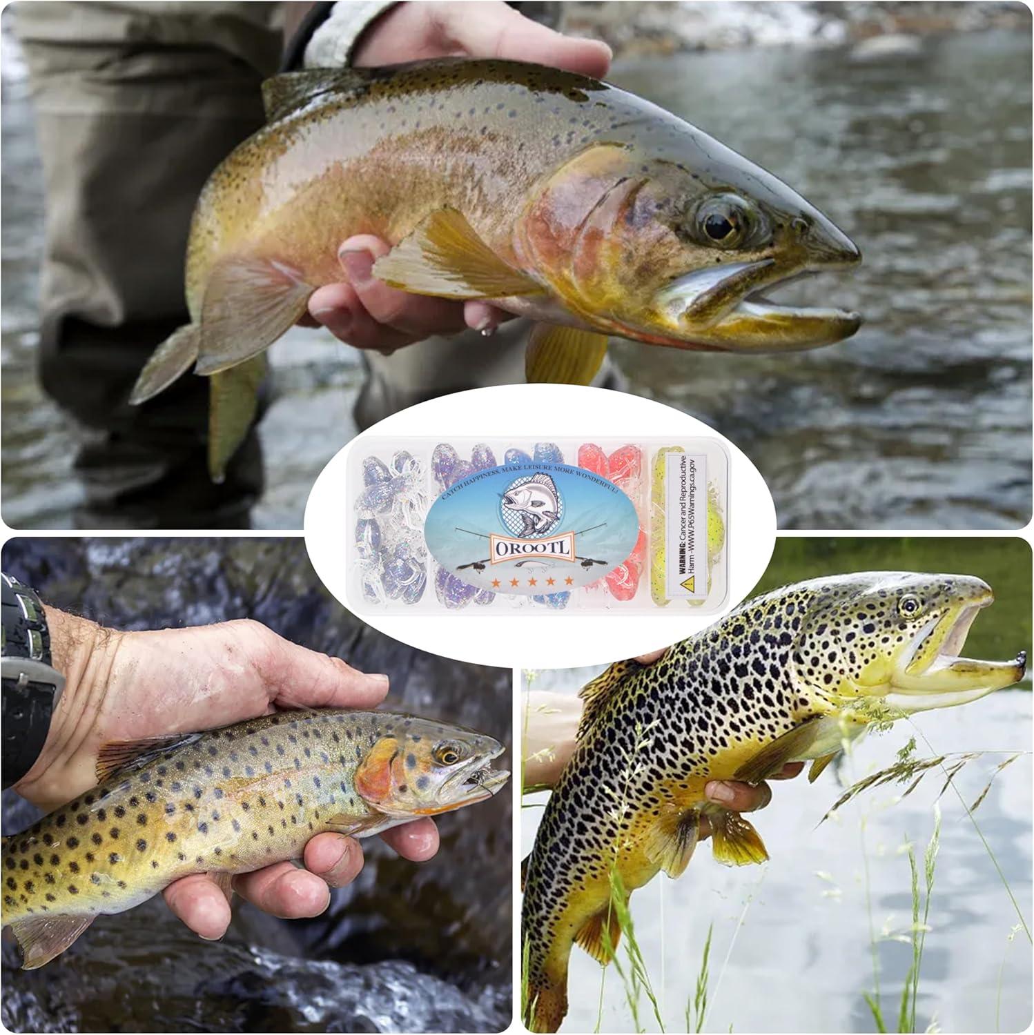 imageOROOTL Soft Fishing Lures Kit 35pcs Spider Fishing Lures Kit Soft Plastic Artificial Spider Baits Swimming Lures Small Soft Swimbaits for Bass Trout Crappie Redfish Freshwater Saltwater Fishing