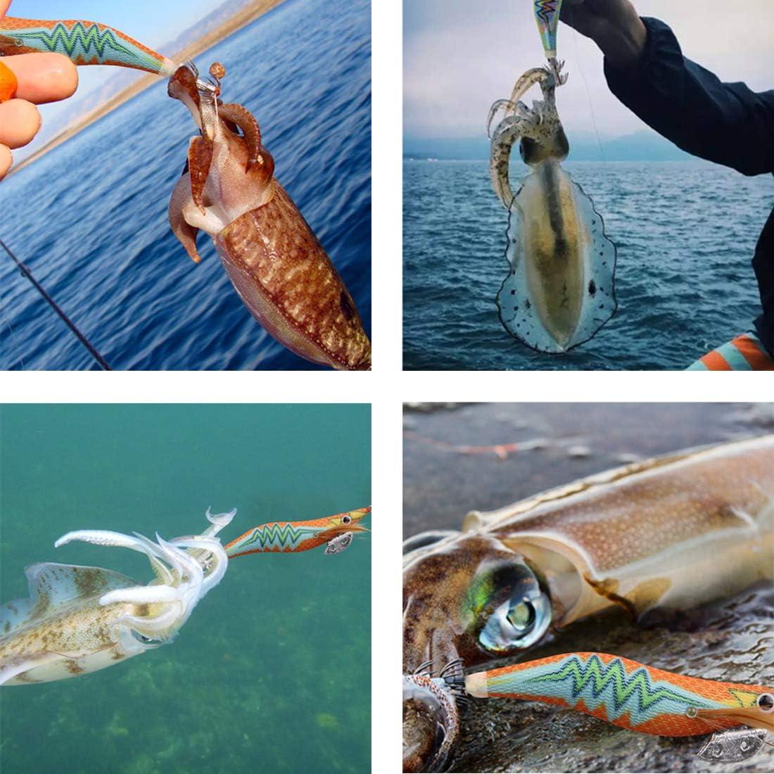 imageOROOTL Squid Jigs Saltwater Fishing Lures Glow in The Dark Saltwater Fishing Jigs Shrimp Lures Kit 25inch 3inch Squid Jig for Cuttlefish Octopus305pcs