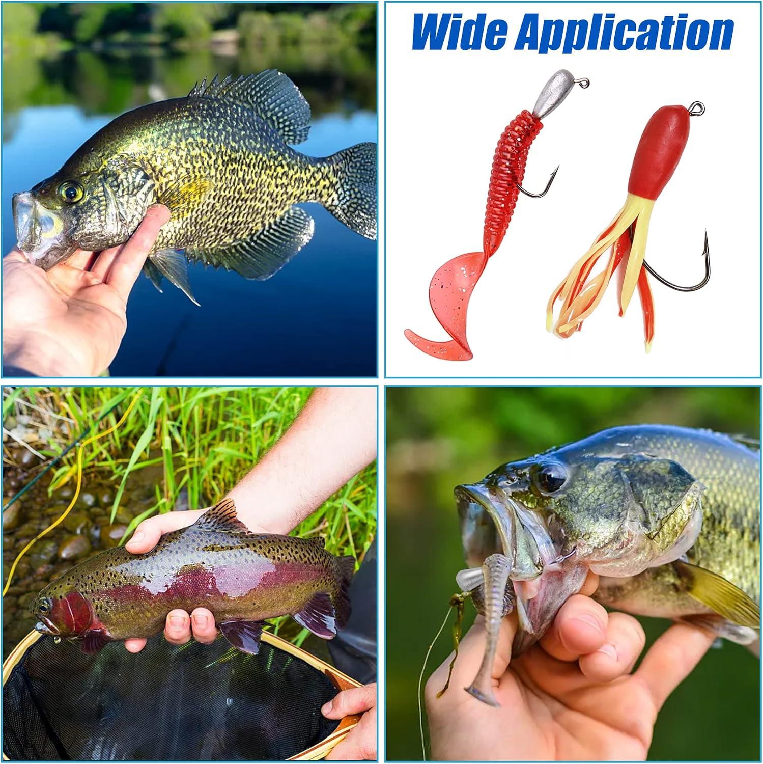 imageOROOTL Tube Jigs Heads for Bass Fishing 12pcs Tube Bait Hooks Swimbait Jig Head 38oz 14oz 18 oz Unpainted Teardrop Jig Heads for Crappie Bass Panfish Trout Freshwater Saltwater FishingMixed Size12pcs