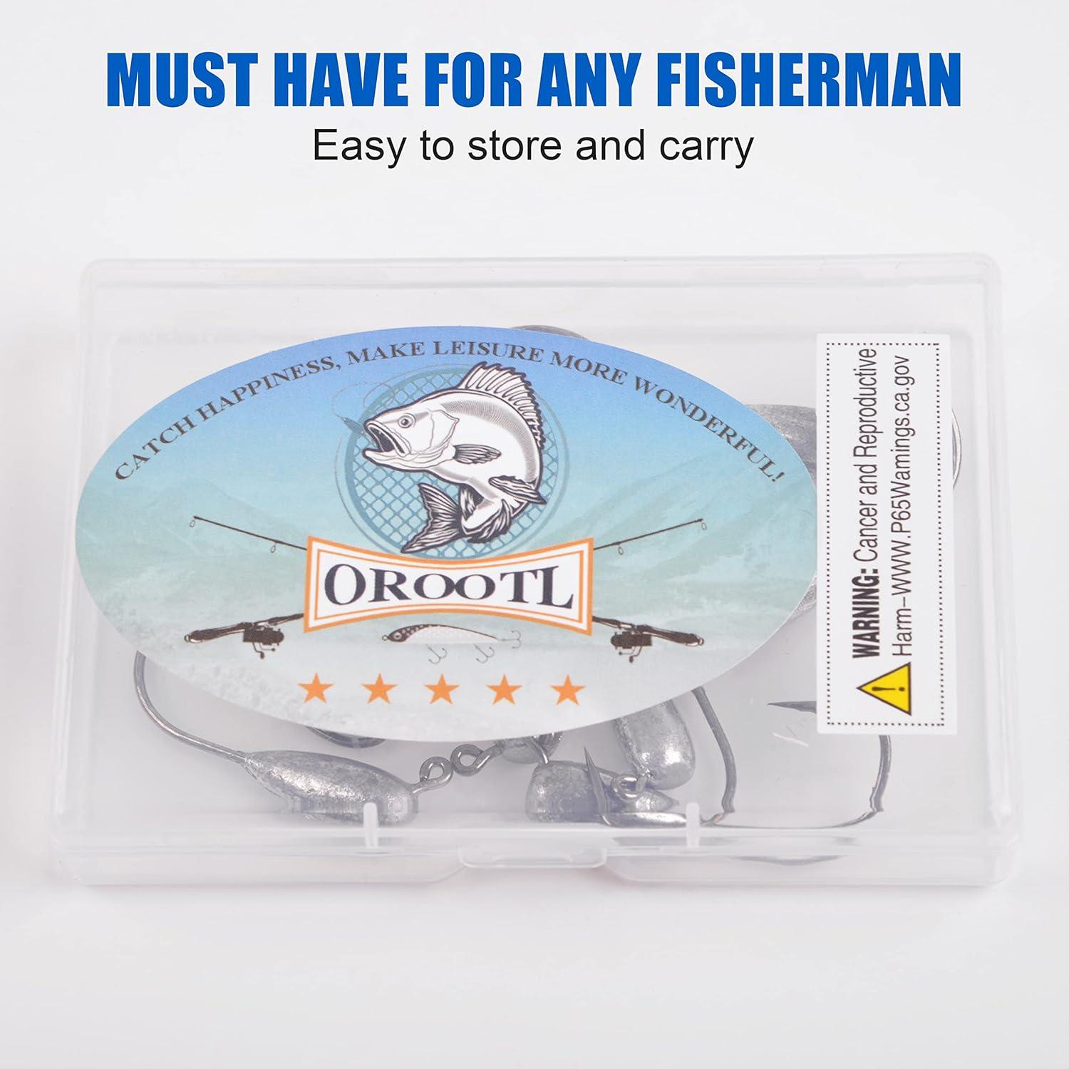 imageOROOTL Tube Jigs Heads for Bass Fishing 12pcs Tube Bait Hooks Swimbait Jig Head 38oz 14oz 18 oz Unpainted Teardrop Jig Heads for Crappie Bass Panfish Trout Freshwater Saltwater FishingMixed Size12pcs