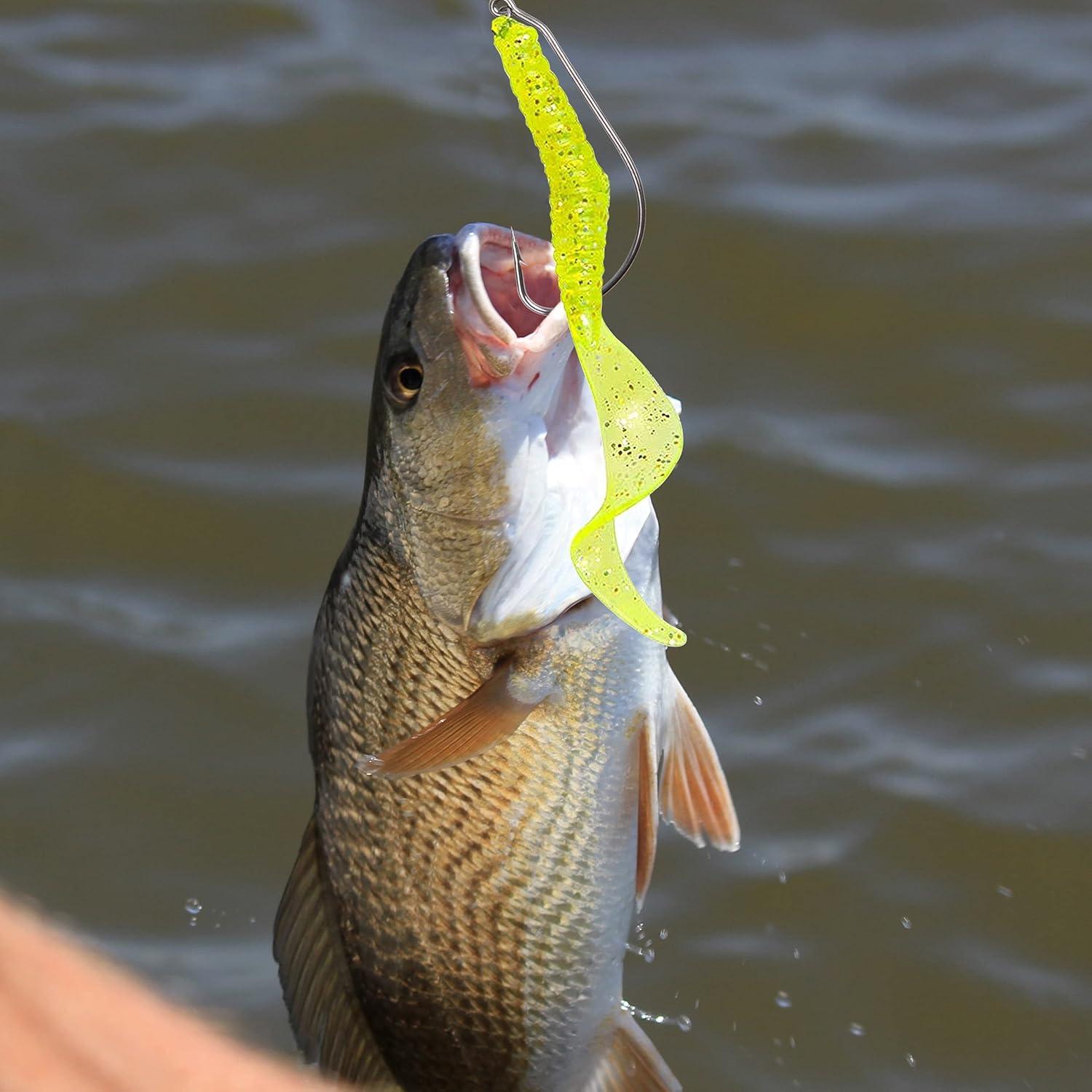 imageOROOTL Twist Lock Fishing Hooks Soft Lures Kit 105PcsBox Twistlock Hooks with Centering Pin Unweighted Swimbait Hooks for Soft Plastics Worm Hooks Kit for Bass Saltwater Freshwater