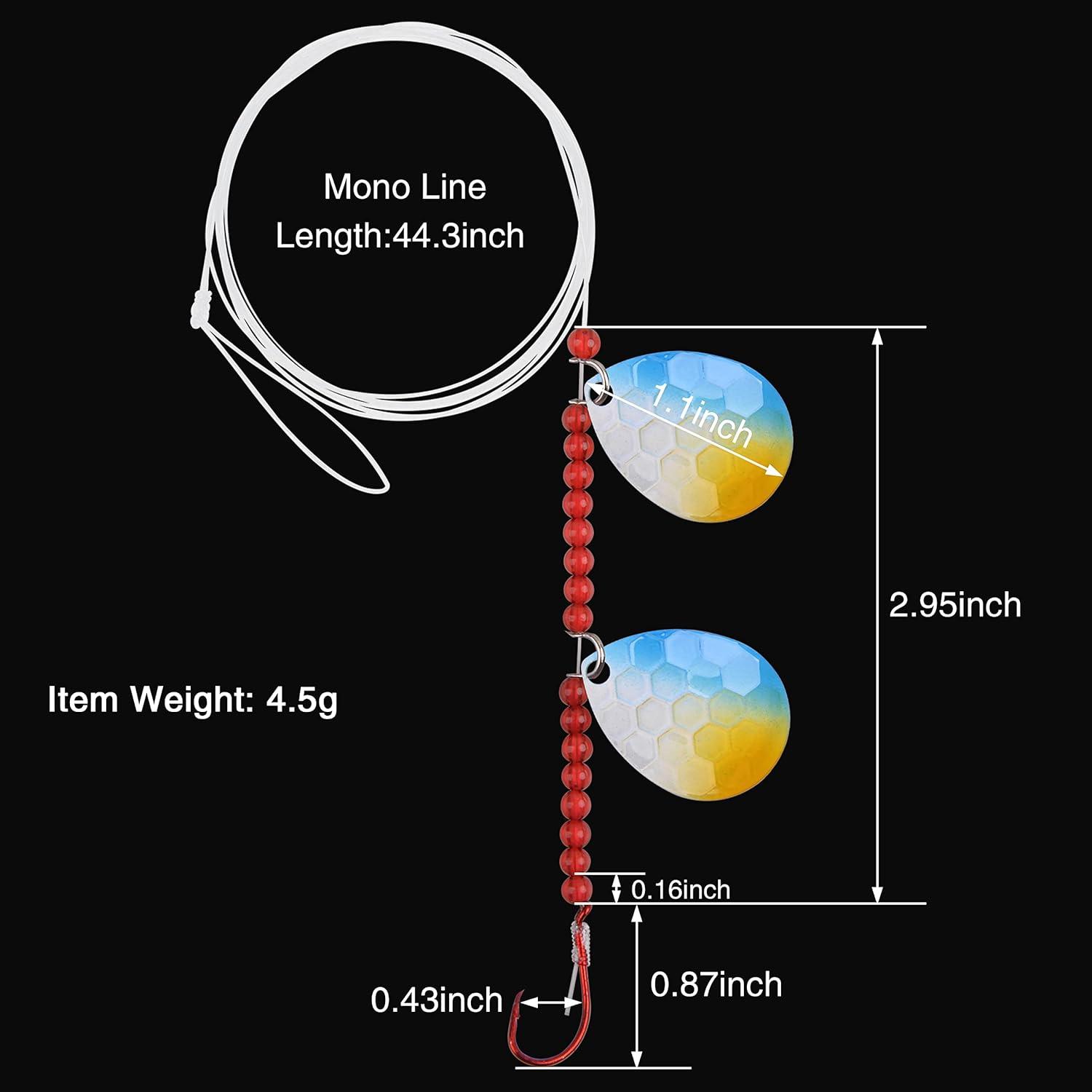 imageOROOTL Walleye Rigs Kit 6pcs Walleye Fishing Lures Crawler Harness Colorado Spinner Blade PreRigged Live Bait Rigs Spinnerbaits Freshwater SaltwaterColor A6pcs