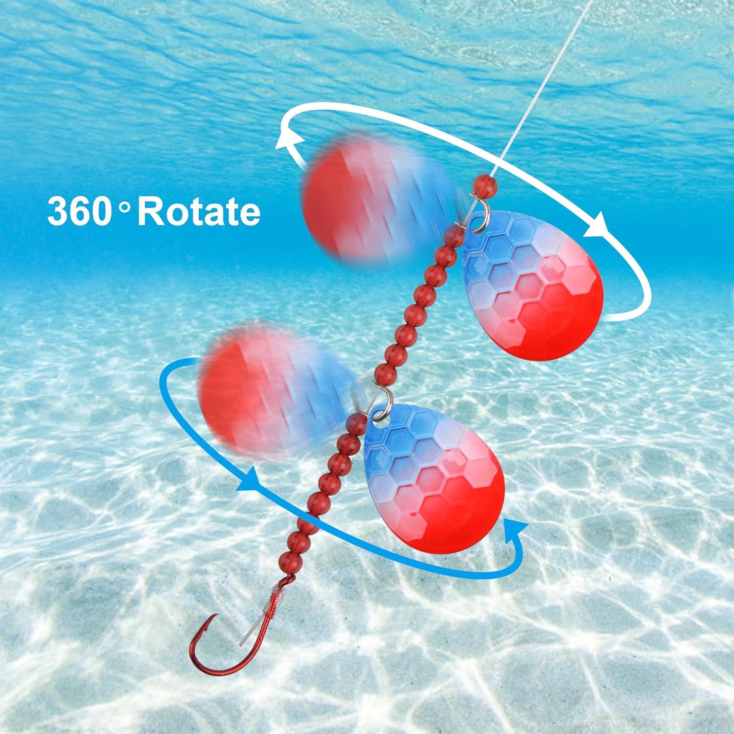 imageOROOTL Walleye Rigs Kit 6pcs Walleye Fishing Lures Crawler Harness Colorado Spinner Blade PreRigged Live Bait Rigs Spinnerbaits Freshwater SaltwaterColor A6pcs