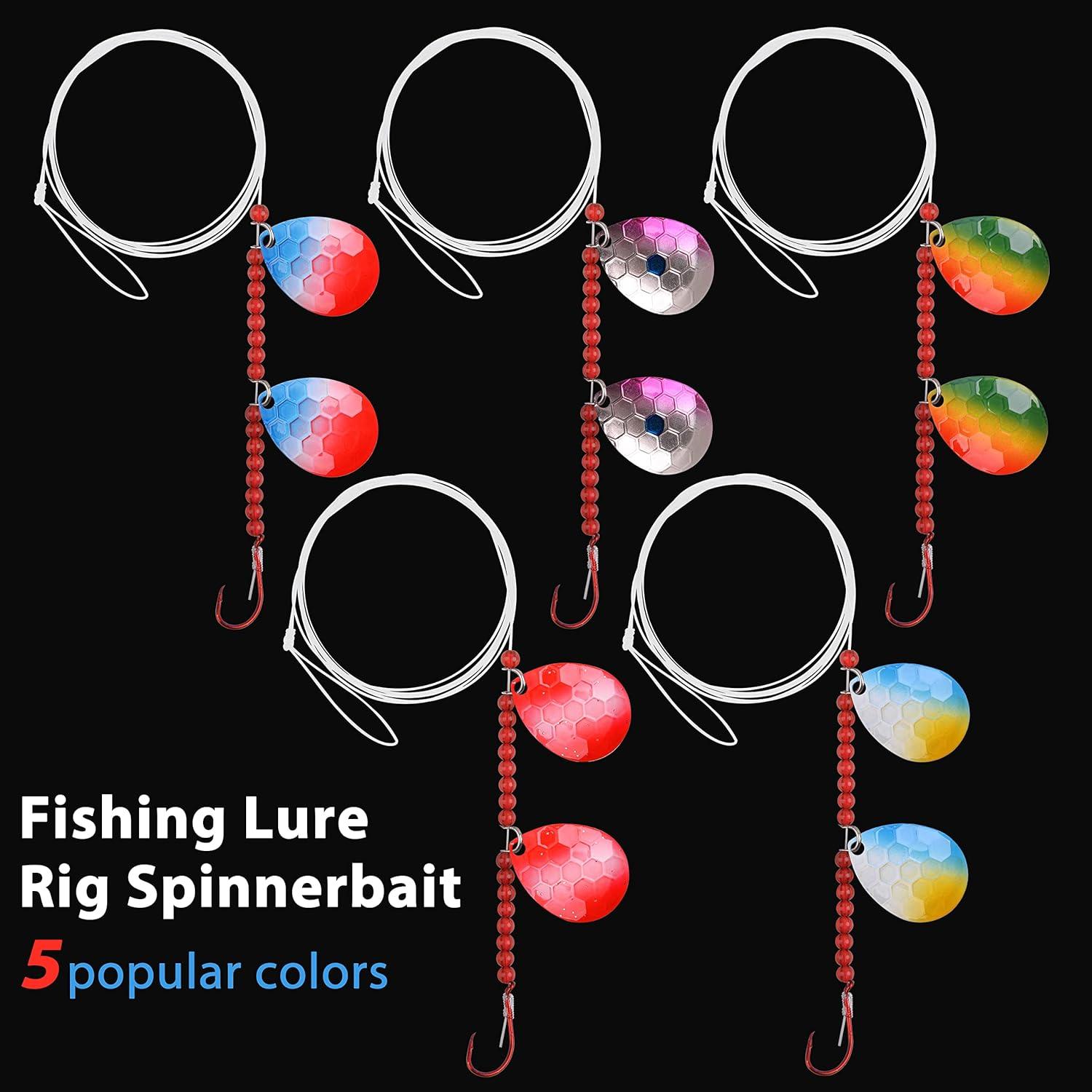 imageOROOTL Walleye Rigs Kit 6pcs Walleye Fishing Lures Crawler Harness Colorado Spinner Blade PreRigged Live Bait Rigs Spinnerbaits Freshwater SaltwaterColor A6pcs