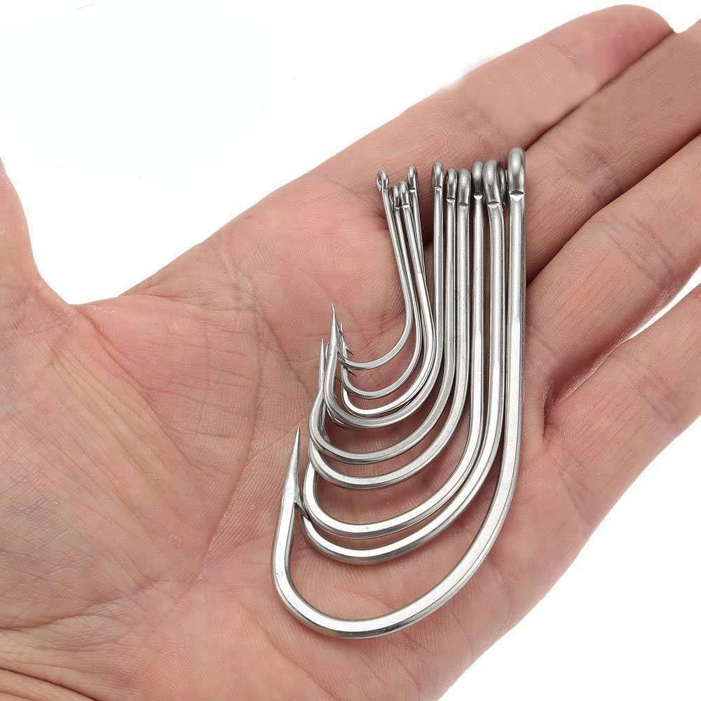 imageStainless Steel Saltwater Fishing Hooks 50pcs 34007 Oshaughnessy Hooks Forged Long Shank J Fishing Hooks Extra Strong Metal Fish Hooks Size 101006050pcs