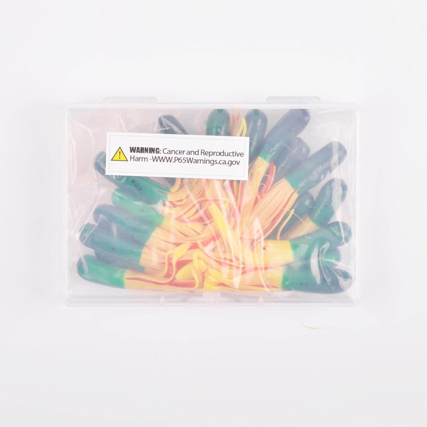 imageTube Baits Crappie Jigs Kit Soft Fishing Lures Tube Jig Heads Tubes Bait Small Fishing Lures Tube Jigs Set for Crappie Bass Bluegill Panfish Trout Saltwater Freshwater FishingGreen20pcs