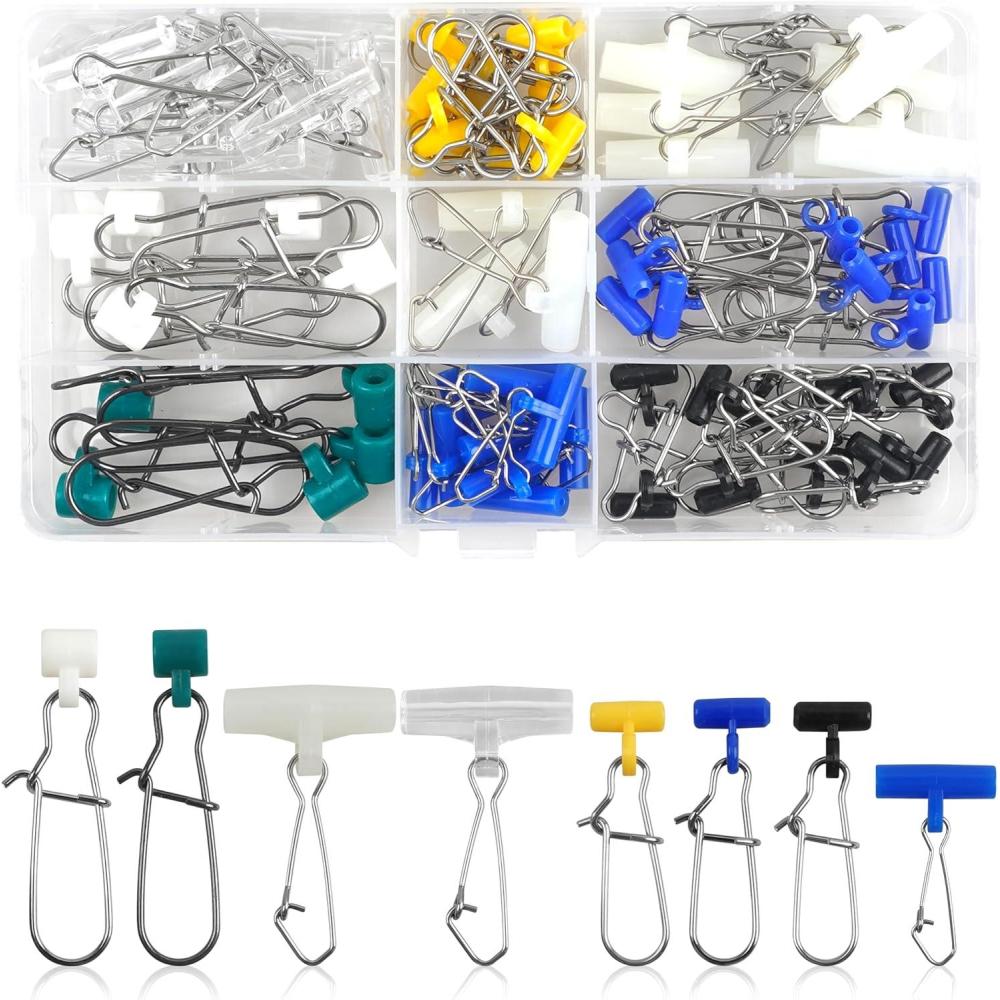 imageFishing Line Sinker Slides 70pcs Heavy Duty Sinker Slider with Stainless Steel DuoLock Snap Swivel Weights Connector for Catfishing Rig Tackle