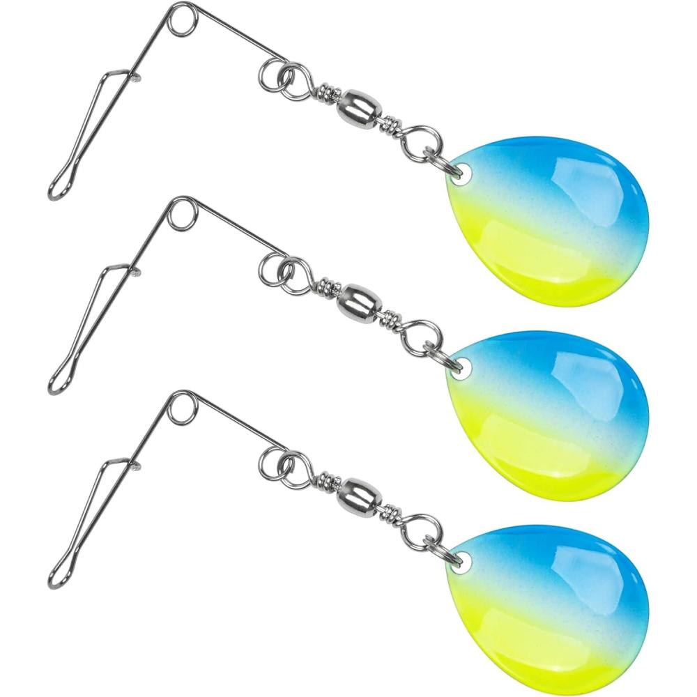 imageOROOTL Fishing Spinnerbait Wire with Colorado Blade Spin Fishing Lure Making Supplies Spinner Shaft DIY Bass Fishing Lure Spinnerbait Blades AccessoriesYellow Blue30pcs