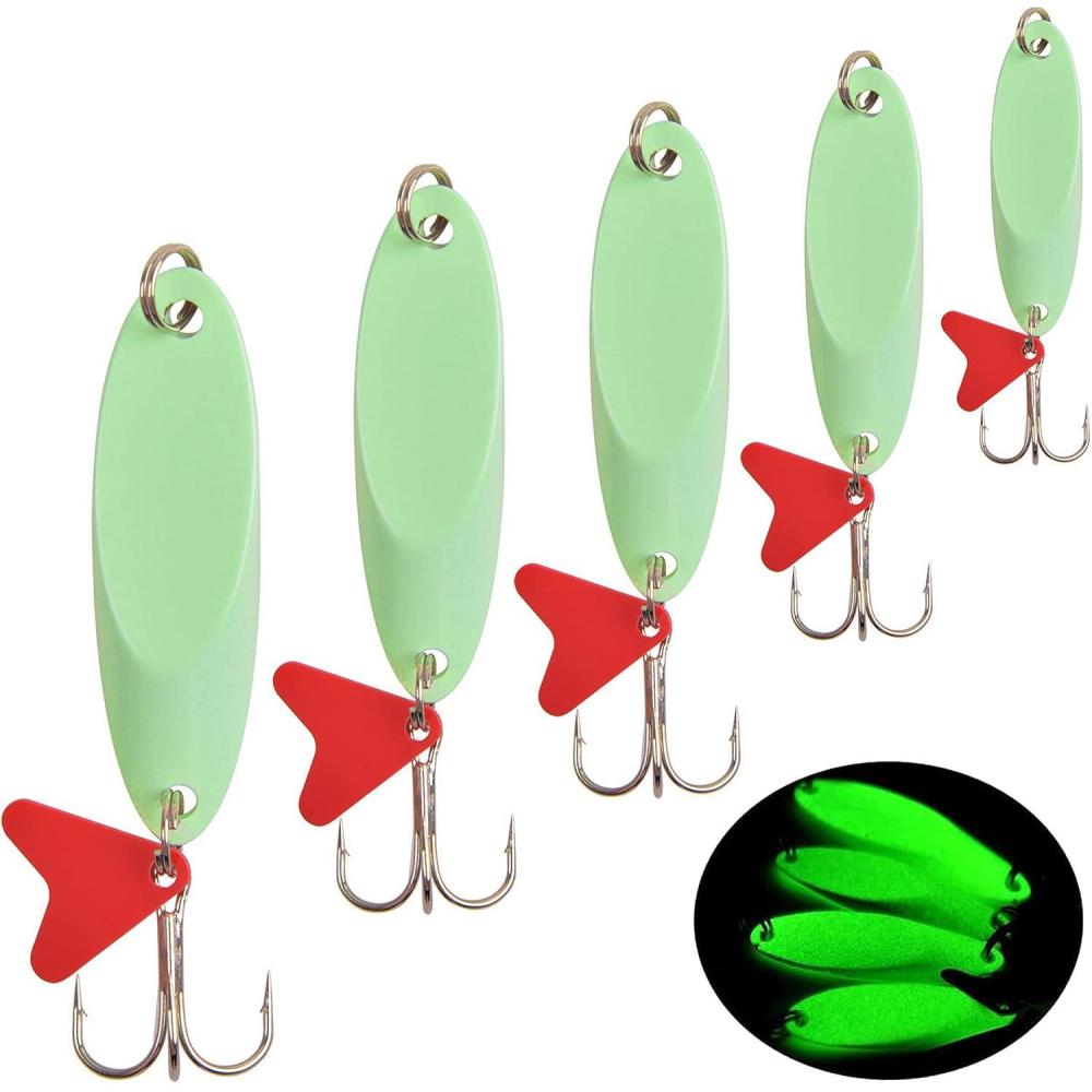 imageOROOTL Fishing Spoon Lures Long Distance Casting Spoon Fishing Lure Jig Glow Cast Metal Spoon 15oz2oz Hard Metal Spoon Lures for Saltwater Freshwater FishingMixed8pcs