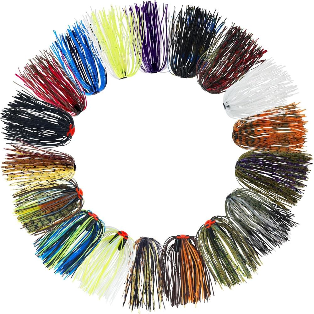 imageOROOTL Silicone Jig Skirts Spinnerbait Skirt Replacement Bass Fishing Lures for DIY Spinner Baits Buzzbaits Squid Jig AccessoriesDSkirts18pcs