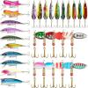 imageFishing Lures Spinner Baits Kit 30pcs Metal Spoon Lures Inline Spinnerbaits Mini Hard Baits for Bass Trout Walleye Crappie Freshwater Saltwater Fishing
