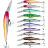 imageMinnow Fishing Lures Hard Baits 10pcs Lifelike Swimbaits for Bass Fishing Diving Jerkbait Sinking Lures with Treble Hooks for Walleye Trout Catfish Redfish Pike Saltwater Freshwater