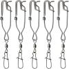 imageOROOTL Longline Fishing Snap Clip 5pcs Floatline Tuna Clips with Duo Lock Snap Rolling Swivel Easy OnOff Stainless Steel Fishing Snap Clip for Floats Sharking Tuna Crabbing Shrimping Fishing