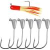 imageOROOTL Tube Jigs Heads for Bass Fishing 12pcs Tube Bait Hooks Swimbait Jig Head 38oz 14oz 18 oz Unpainted Teardrop Jig Heads for Crappie Bass Panfish Trout Freshwater Saltwater Fishing18oz12pcs
