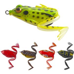 OROOTL Fishing Frog Lures, 5pcs Soft Frog Fishing Lures Kit Weedless Bass Fishing Lure Artificial Baits for Trout Pike Freshwater Saltwater