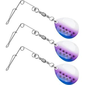 OROOTL Fishing Spinnerbait Wire with Colorado Blade Spin Fishing Lure Making Supplies Spinner Shaft DIY Bass Fishing Lure Spinnerbait Blades Accessories(Purple White-30pcs)