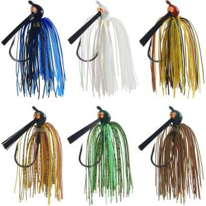 OROOTL Football Jigs for Bass Fishing Weedless Swim Jigs with Weed Guard Tungsten Foot Ball Jig Head Fishing Lures Silicone Skirts for Pike Walleye Muskie