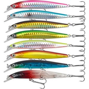 OROOTL Minnow Fishing Lures Jerkbaits Bass Lures Kit Lifelike Minnows Hard Floating Jerk Baits for Bass Trout Walleye Redfish Saltwater Freshwater Fishing(C-3.9in/0.25oz-8pcs)