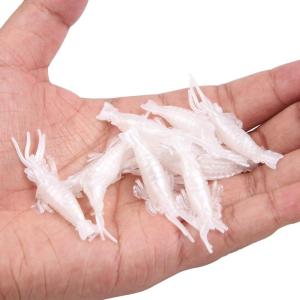 Soft Shrimp Lure Baits, 20pcs Artificial Shrimp Baits Glow Fishing Lures 5cm Silicone Prawn Shrimps Kit for Bass Crappie Walleye Trout Saltwater Freshwater Fishing(White)